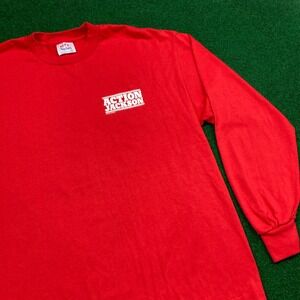 Vintage Action Jackson Shirt Mens XL Red White 1988 Movie Promo Long Sleeve 80s
